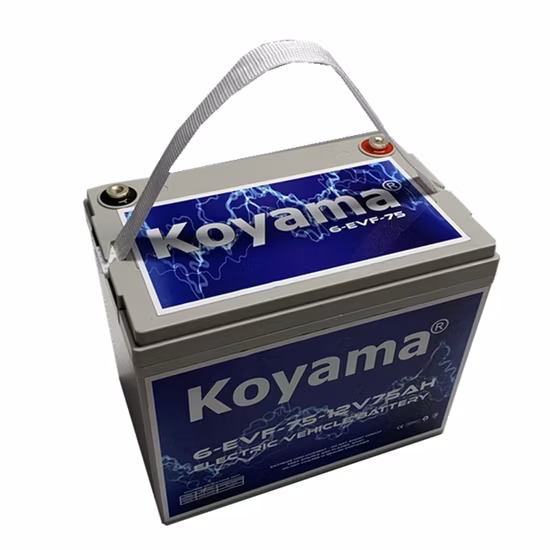 12 В, 75 Ач, электродвигательная батарея глубокого цикла, электрофарцевая батарея 6-EVF-75